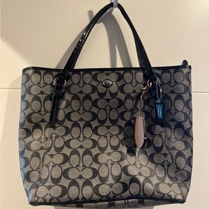 Coach Black and Gray Signature Tote